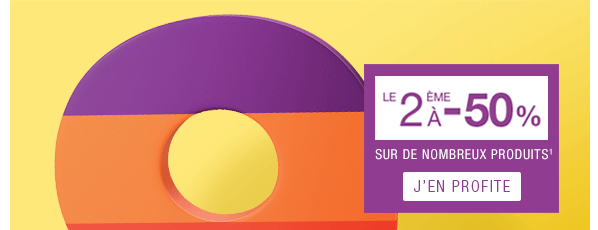 Le 2eme a -50 pour cent sur de nombreux produits. J en profite