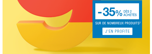 -35 pour cent des 2 achetes sur de nombreux produits. J en profite